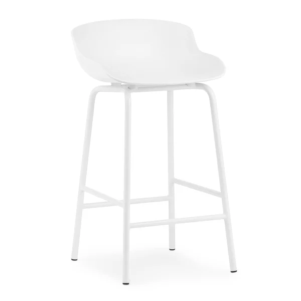 Normann Copenhagen Chaise de bar Hyg pieds en métal 65 cm Blanc