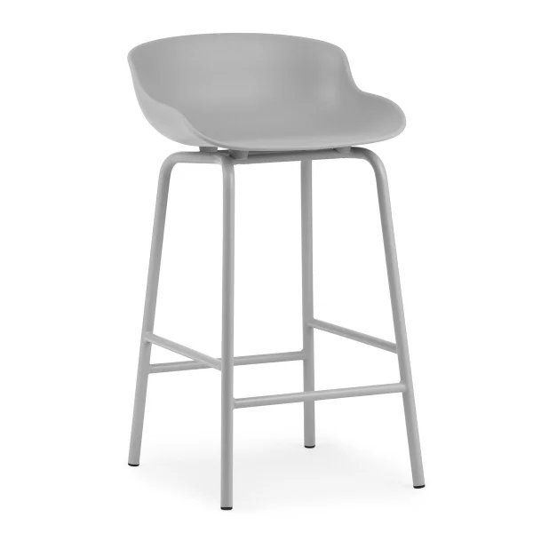 Normann Copenhagen Chaise de bar Hyg pieds en métal 65 cm Gris