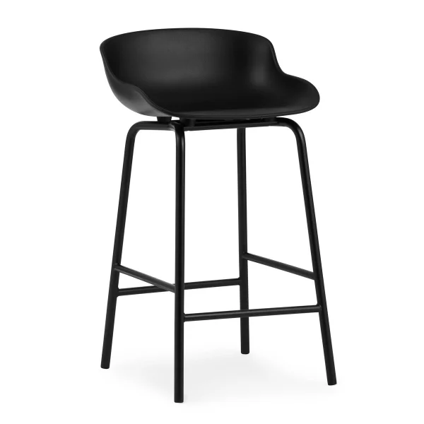 Normann Copenhagen Chaise de bar Hyg pieds en métal 65 cm Noir