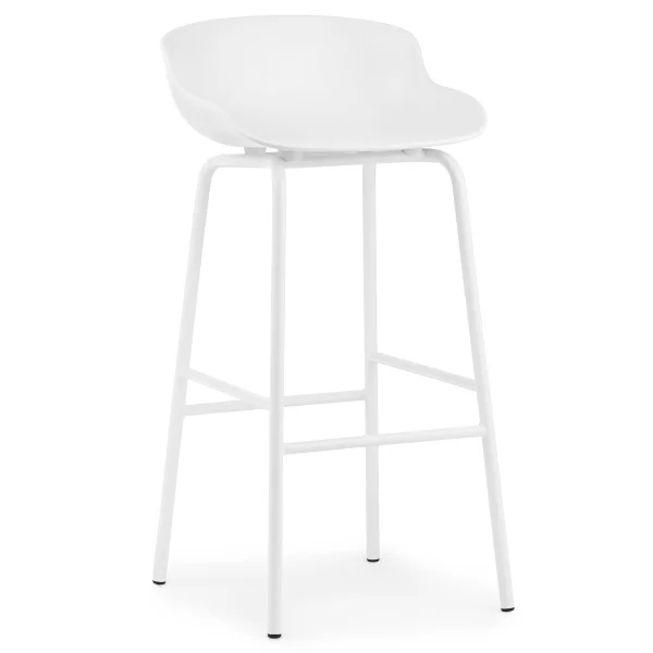 Normann Copenhagen Chaise de bar Hyg pieds en métal 75 cm Blanc