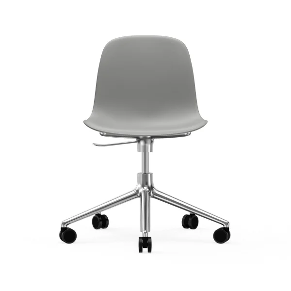 Normann Copenhagen Chaise de bureau Form avec base pivotante, fauteuil de bureau 5W gris, aluminium, roulettes