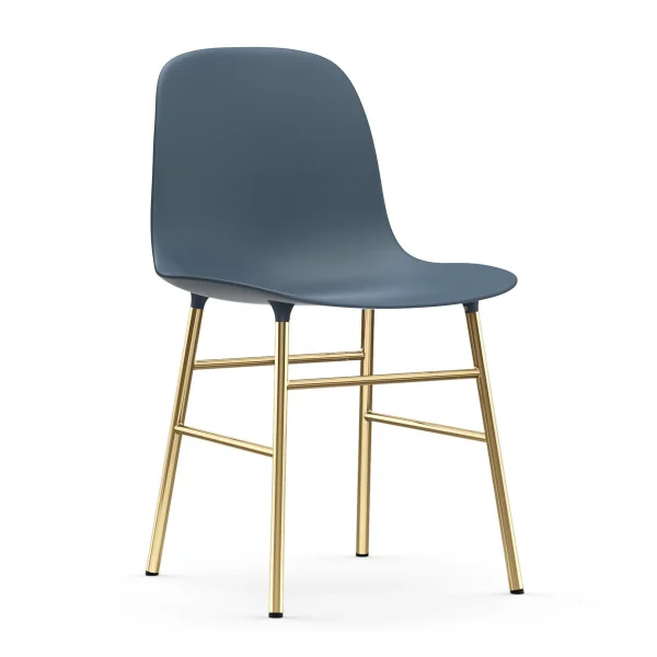 Normann Copenhagen Chaise Form pieds en laiton Bleu