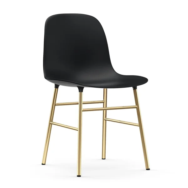 Normann Copenhagen Chaise Form pieds en laiton Noir