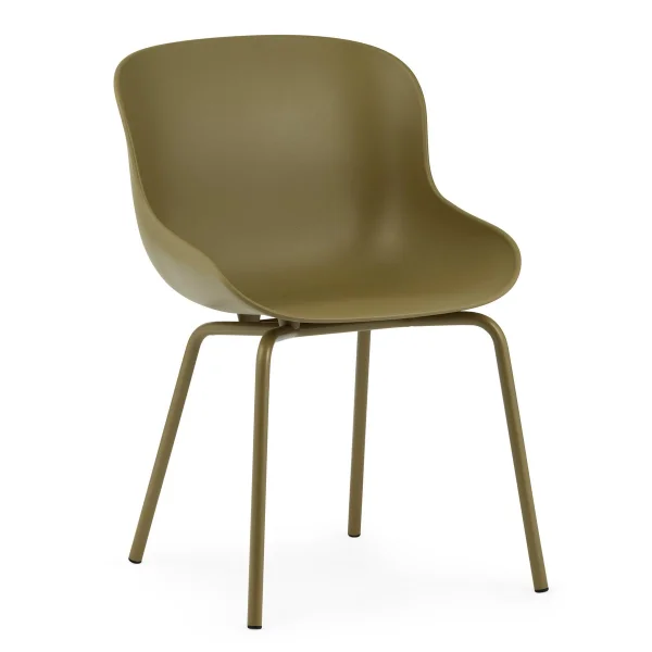 Normann Copenhagen Chaise Hyg pieds en métal Vert olive