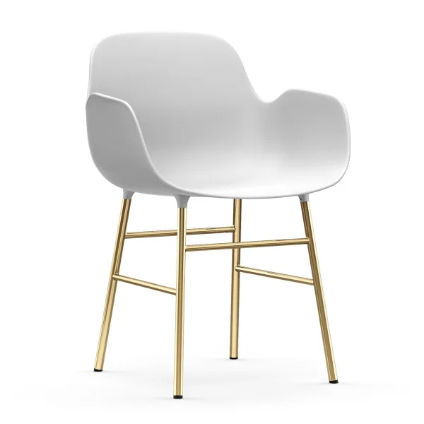 Normann Copenhagen Fauteuil Form pieds en laiton Blanc