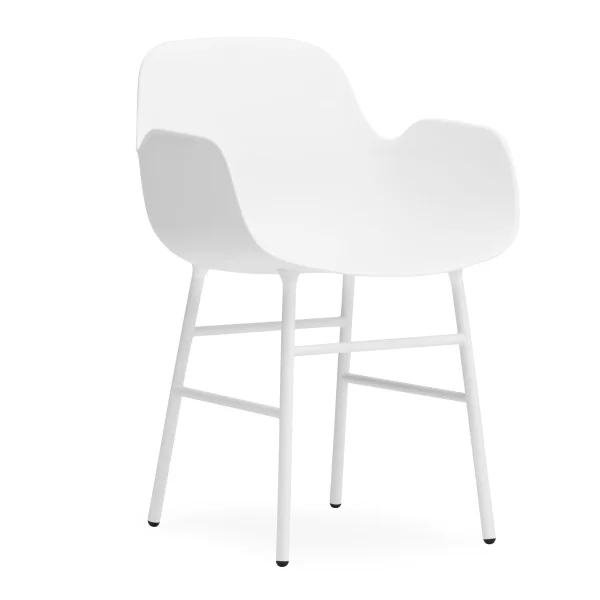 Normann Copenhagen Fauteuil Form pieds en métal Blanc