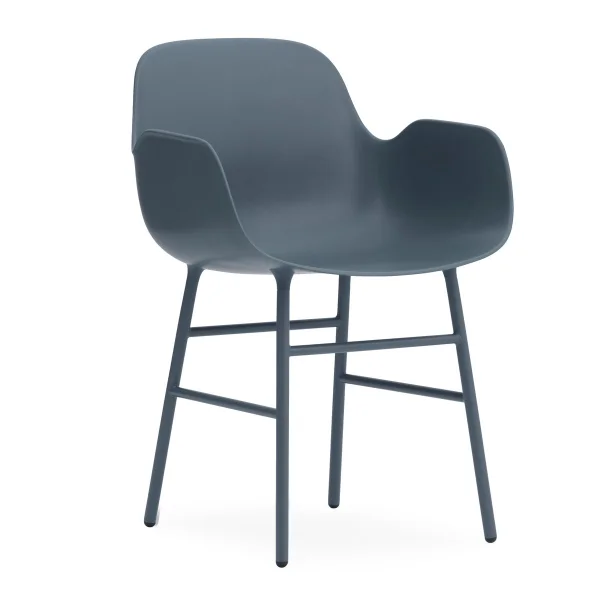 Normann Copenhagen Fauteuil Form pieds en métal Bleu