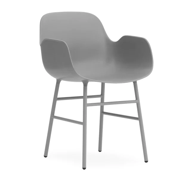 Normann Copenhagen Fauteuil Form pieds en métal Gris