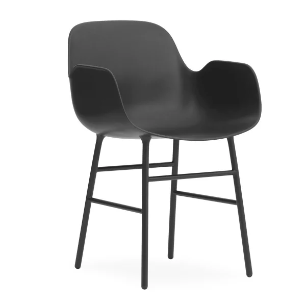 Normann Copenhagen Fauteuil Form pieds en métal Noir