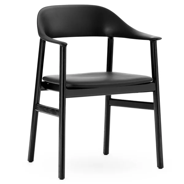 Normann Copenhagen Herit Chaise armstöd & Cuirklädsel noir chêne Noir