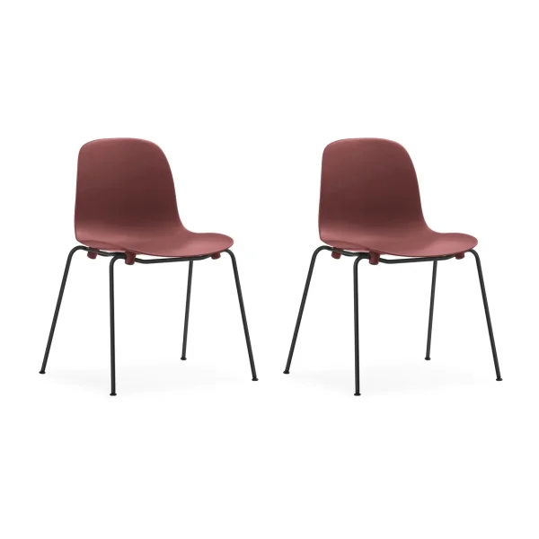Normann Copenhagen Lot de 2 chaises empilables avec pieds noirs Form Chair, rouge Lot de 2 chaises empilables avec pieds noirs Form Chair, rouge