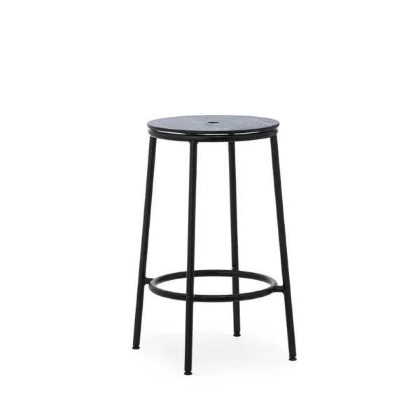 Normann Copenhagen - Tabouret Circa 65 cm noir acier chêne