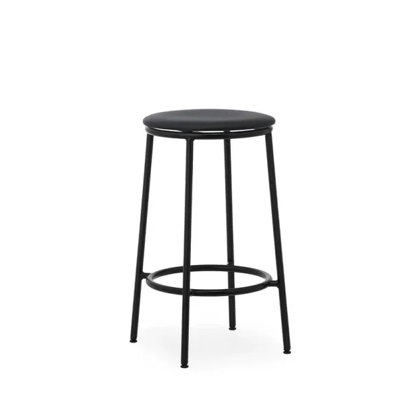 Normann Copenhagen - Tabouret Circa 65 cm, revêtement en cuir noir