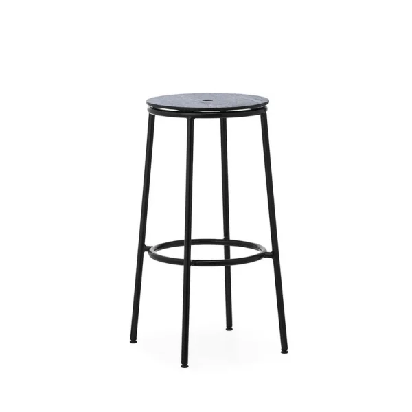 Normann Copenhagen - Tabouret Circa 75 cm noir acier chêne