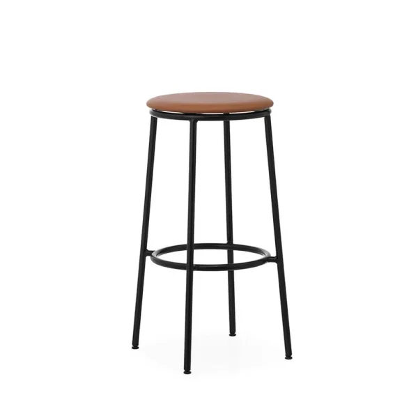 Normann Copenhagen - Tabouret Circa 75 cm noir acier cuir