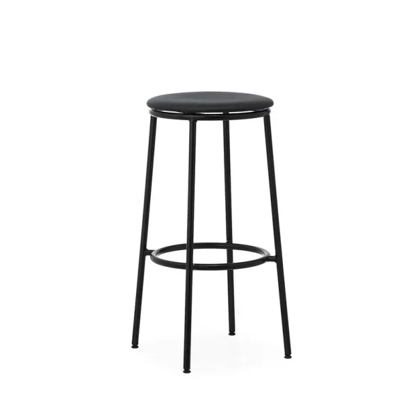 Normann Copenhagen - Tabouret Circa 75 cm, revêtement en cuir noir