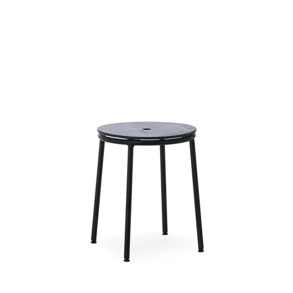 Normann Copenhagen - Tabouret Circa H45 Black Steel/Black Oak