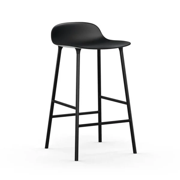 Normann Copenhagen - Tabouret de bar Form H65 Steel/Black