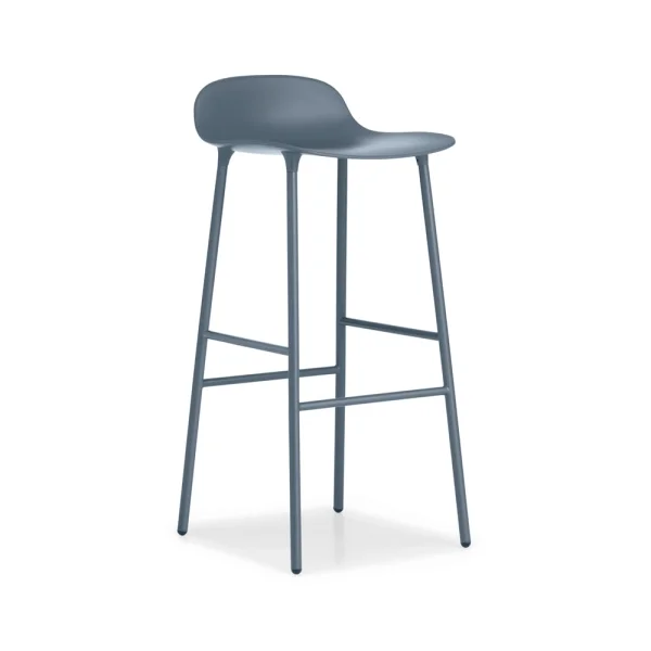 Normann Copenhagen Tabouret de bar Form haut blue, pieds en acier laqué bleu