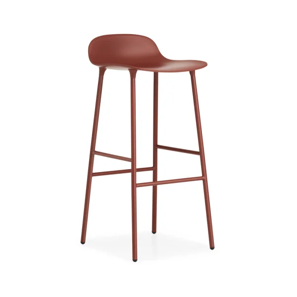 Normann Copenhagen Tabouret de bar Form haut red, pieds en acier laqué rouge