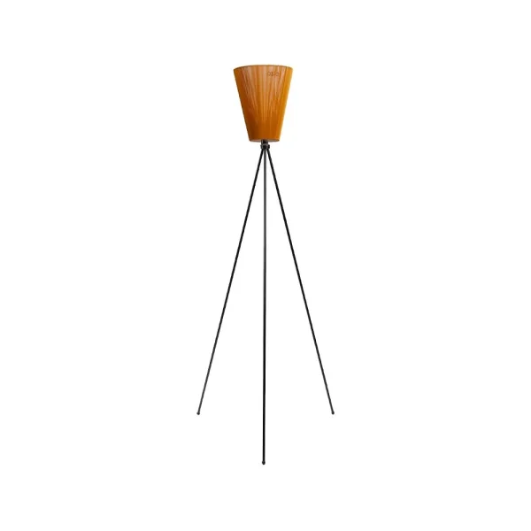 Northern Lampadaire Oslo Wood caramel, structure noir mat