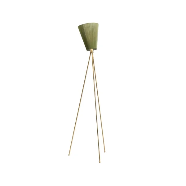 Northern Lampadaire Oslo Wood olive green, structure dorée