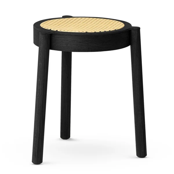 Northern Tabouret Pal avec assise en rotin Chêne noir