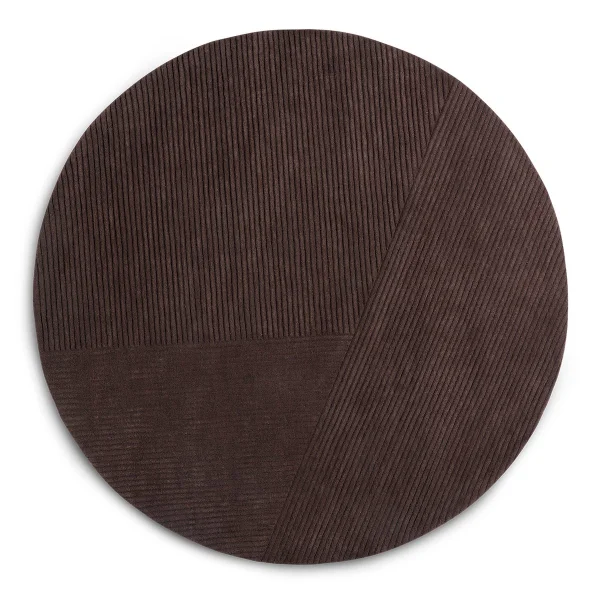 Northern Tapis rond Row Ø200 cm Marron foncé