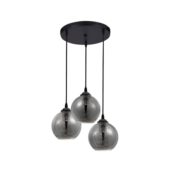 Nova Luce Adelina - lampe suspendue - Ø 30 x 120 cm - verre fumé