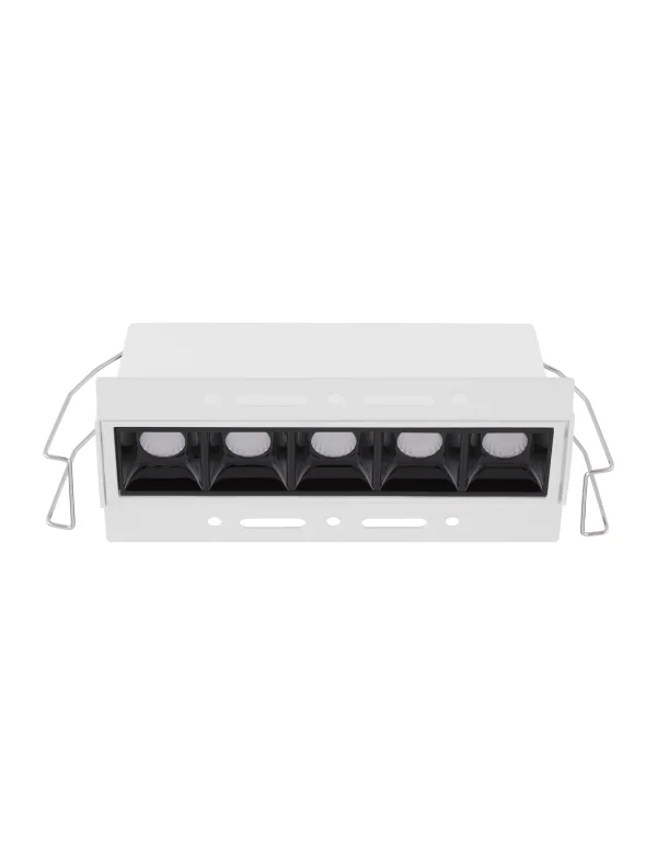 Nova Luce Akira - spot à encastrer - 14,3 x 7,2 cm - 144 x 41 mm taille d'encastrement - 11W LED inclus - noir - blanc chaud