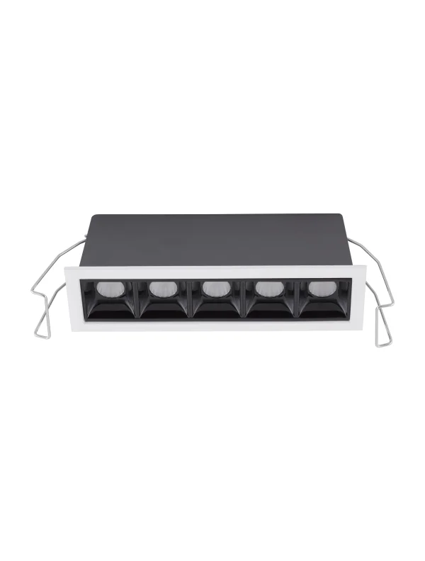 Nova Luce Akira - spot à encastrer - 14,7 x 4,5 cm - 140 x 37 mm taille d'encastrement - 11W LED inclus - noir - blanc chaud