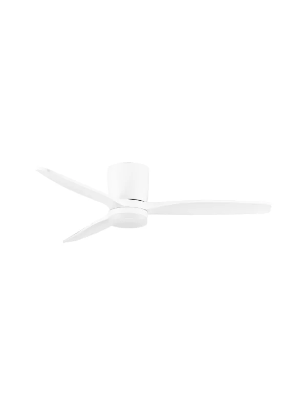 Nova Luce Aloa - ventilateur de plafond avec lumière et télécommande - Ø 132 x 27,5 cm - 18W LED inclus - blanc sablé et bois blanc
