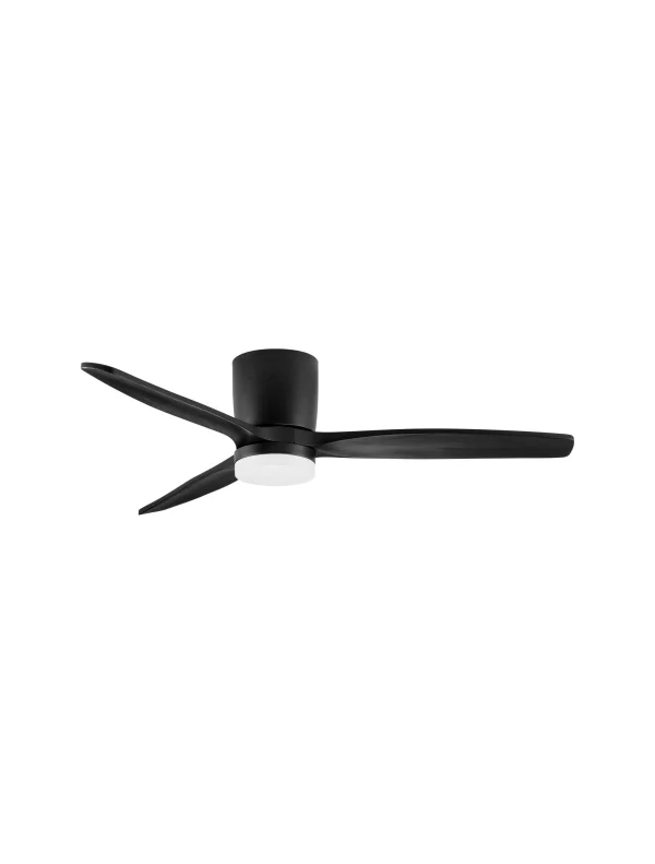 Nova Luce Aloa - ventilateur de plafond avec lumière et télécommande - Ø 132 x 27,5 cm - 18W LED inclus - noir sablé et bois noir