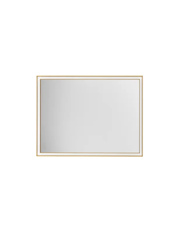 Nova Luce Ambor - miroir avec éclairage - 60 x 80 x 5,5 cm - 38W LED inclus - IP44 - Or anodisé