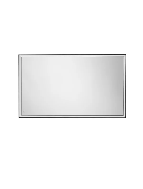 Nova Luce Ambor - miroir avec éclairage - 70 x 120 x 5,5 cm - 48W LED inclus - IP44 - noir anodisé