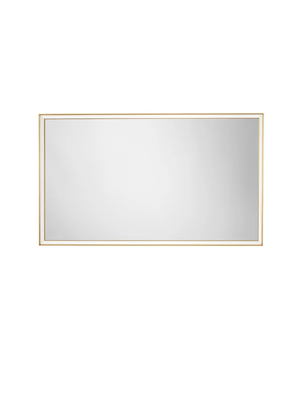 Nova Luce Ambor - miroir avec éclairage - 70 x 120 x 5,5 cm - 49W LED inclus - IP44 - Or anodisé