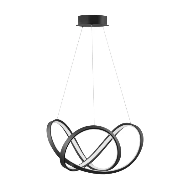 Nova Luce Apus - lampe suspendue - Ø 55 x 120 cm - 45W LED dimmable inclus - sand black