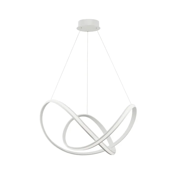 Nova Luce Apus - lampe suspendue - Ø 70 x 120 cm - 50W LED dimmable inclus - blanc sable