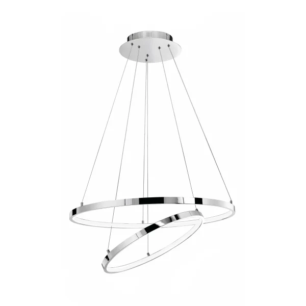 Nova Luce Aria - lampe suspendue - Ø 60 x 120 cm - 85W LED dimmable inclus - chrome
