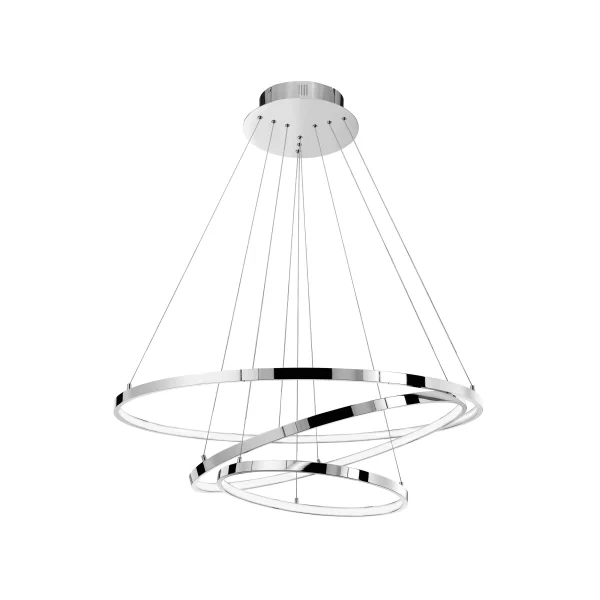 Nova Luce Aria - lampe suspendue - Ø 80 x 120 cm - 145W LED dimmable inclus - chrome