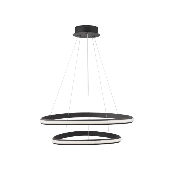 Nova Luce Aries - lampe suspendue - Ø 59 x 120 cm - 48W LED dimmable inclus - noir sable