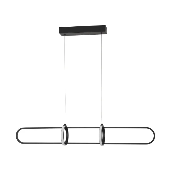 Nova Luce Arte - lampe suspendue - 90 x 13 x 120 cm - 31,2W LED dimmable inclus - noir mat
