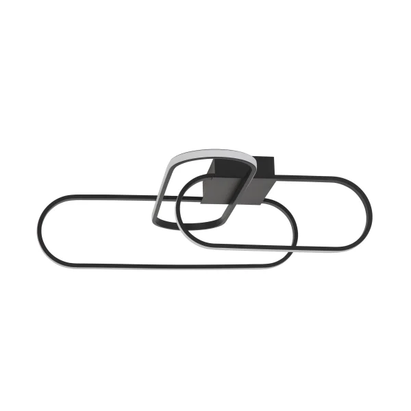Nova Luce Arte - plafonnier - 66,5 x 53 x 18 cm - 38,4W LED dimmable inclus - noir mat