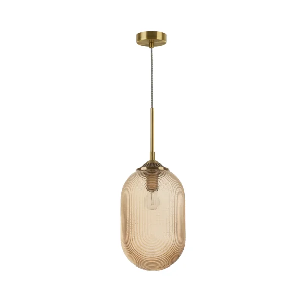 Nova Luce Athena - lampe suspendue - Ø 22,5 x 120 cm - champagne et laiton