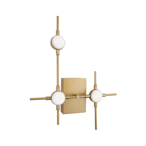 Nova Luce Atomo - applique murale - 31 x 3,5 x 40 cm - 3 x 2,4W LED inclus - or
