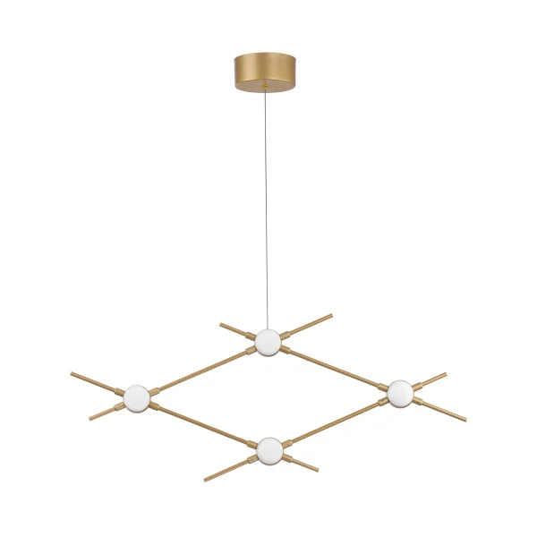 Nova Luce Atomo - lampe suspendue - 70 x 6 x 120 cm - 4 x 2,4W LED inclus - or
