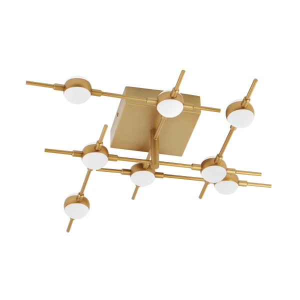 Nova Luce Atomo - plafonnier - 51 x 51 x 14 cm - 8 x 2,4W LED inclus - or