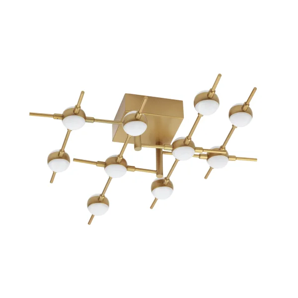 Nova Luce Atomo - plafonnier - 61 x 52 x 12,5 cm - 10 x 2,4W LED dimmable inclus - or