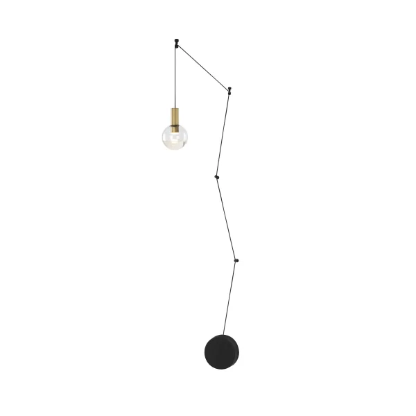 Nova Luce Belar - lampe suspendue - Ø 10 x 300 cm - 4,8W LED inclus - laiton et transparent