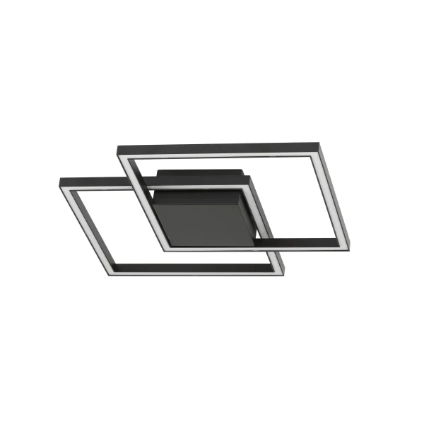 Nova Luce Bilbao - plafonnier - 46 x 46 x 6,5 cm - 25W LED inclus - noir mat